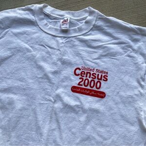 Vintage 2000 Anvil United States Census T Shirt Size XL White Y2K